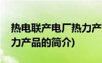 热电联产电厂热力产品(关于热电联产电厂热力产品的简介)