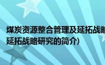 煤炭资源整合管理及延拓战略研究(关于煤炭资源整合管理及延拓战略研究的简介)