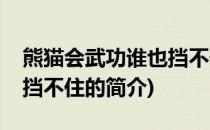 熊猫会武功谁也挡不住(关于熊猫会武功谁也挡不住的简介)