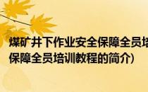煤矿井下作业安全保障全员培训教程(关于煤矿井下作业安全保障全员培训教程的简介)