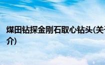 煤田钻探金刚石取心钻头(关于煤田钻探金刚石取心钻头的简介)