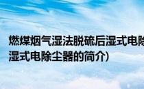 燃煤烟气湿法脱硫后湿式电除尘器(关于燃煤烟气湿法脱硫后湿式电除尘器的简介)