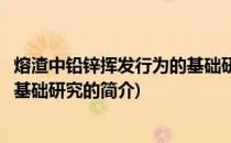 熔渣中铅锌挥发行为的基础研究(关于熔渣中铅锌挥发行为的基础研究的简介)