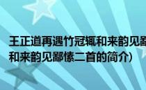 王正道再遇竹冠辄和来韵见鄙愫二首(关于王正道再遇竹冠辄和来韵见鄙愫二首的简介)