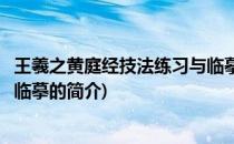 王羲之黄庭经技法练习与临摹(关于王羲之黄庭经技法练习与临摹的简介)