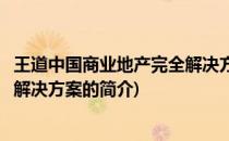 王道中国商业地产完全解决方案(关于王道中国商业地产完全解决方案的简介)