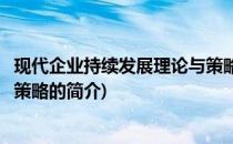 现代企业持续发展理论与策略(关于现代企业持续发展理论与策略的简介)