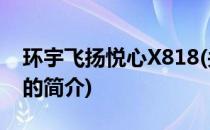 环宇飞扬悦心X818(关于环宇飞扬悦心X818的简介)