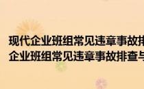 现代企业班组常见违章事故排查与剖析及防范对策(关于现代企业班组常见违章事故排查与剖析及防范对策的简介)