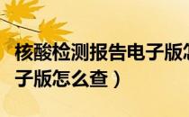 核酸检测报告电子版怎么查（核酸检测报告电子版怎么查）