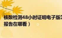 核酸检测48小时证明电子版怎么查（48小时电子版核酸检测报告在哪看）