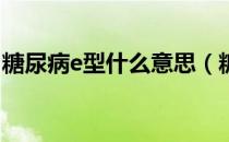 糖尿病e型什么意思（糖尿病uae是什么意思）