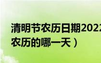 清明节农历日期2022年几月几日（清明节是农历的哪一天）