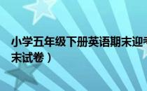 小学五年级下册英语期末迎考计划（小学五年级下册英语期末试卷）