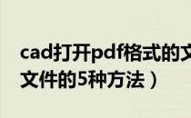 cad打开pdf格式的文件（怎么打开PDF格式文件的5种方法）