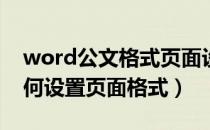 word公文格式页面设置标准（Word文档如何设置页面格式）