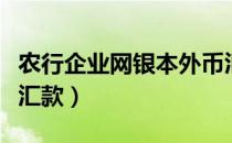 农行企业网银本外币汇款（农行网上银行怎么汇款）