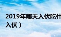 2019年哪天入伏吃什么东西好（2019年哪天入伏）