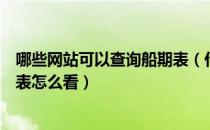 哪些网站可以查询船期表（什么是船期表怎么查询船期船期表怎么看）