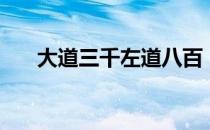 大道三千左道八百（大道三千下一句）