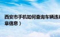 西安市手机如何查询车辆违章（微信如何查询西安市车辆违章信息）