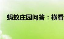 蚂蚁庄园问答：横看成岭侧成峰是庐山吗