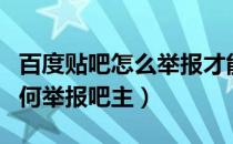 百度贴吧怎么举报才能删帖（手机百度贴吧如何举报吧主）