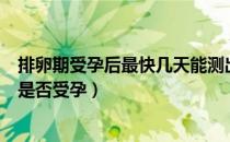 排卵期受孕后最快几天能测出来（排卵期同房后几天能测出是否受孕）