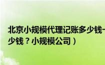 北京小规模代理记账多少钱一个月（北京代理记账一个月多少钱？小规模公司）