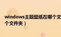 windows主题壁纸在哪个文件夹（Win7主题壁纸位置在哪个文件夹）