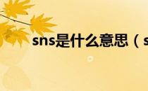 sns是什么意思（sns是指什么意思）