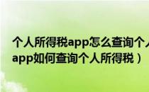 个人所得税app怎么查询个人所得税缴纳情况（个人所得税app如何查询个人所得税）