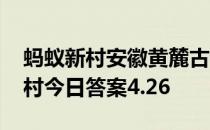 蚂蚁新村安徽黄麓古镇文化的活化石 蚂蚁新村今日答案4.26