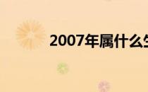 2007年属什么生肖（2007年）