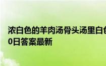 浓白色的羊肉汤骨头汤里白色的主要是什么 蚂蚁庄园12月10日答案最新