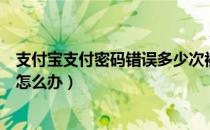 支付宝支付密码错误多少次被锁定（支付宝支付密码被锁定怎么办）