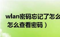 wlan密码忘记了怎么查看（wlan密码忘记了 怎么查看密码）