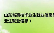 山东省高校毕业生就业信息网学生账号是啥（山东省高校毕业生就业信息）