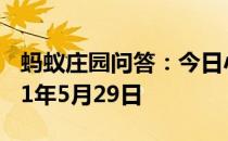 蚂蚁庄园问答：今日小鸡庄园答题的答案2021年5月29日