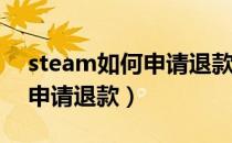 steam如何申请退款条件（【Steam】如何申请退款）