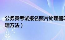 公务员考试报名照片处理器怎么用（公务员考试报名照片处理方法）