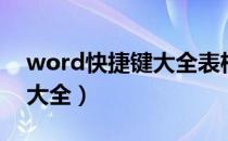 word快捷键大全表格完整版（word快捷键大全）