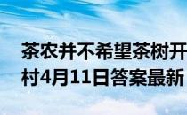 茶农并不希望茶树开花结果是为什么 蚂蚁新村4月11日答案最新