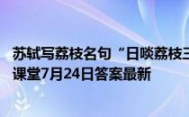 苏轼写荔枝名句“日啖荔枝三百颗”，下半句是 蚂蚁庄园小课堂7月24日答案最新