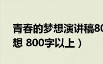 青春的梦想演讲稿800字（演讲稿 青春与梦想 800字以上）