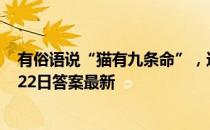 有俗语说“猫有九条命”，这是真的吗 蚂蚁庄园小课堂7月22日答案最新