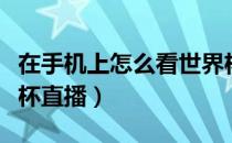 在手机上怎么看世界杯（在手机上怎么看世界杯直播）