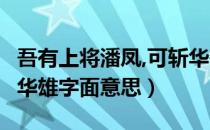 吾有上将潘凤,可斩华雄!（吾有上将潘凤 可斩华雄字面意思）