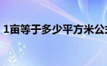 1亩等于多少平方米公式 1亩等于多少平方米