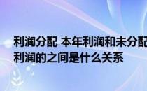 利润分配 本年利润和未分配利润的关系 本年利润与未分配利润的之间是什么关系